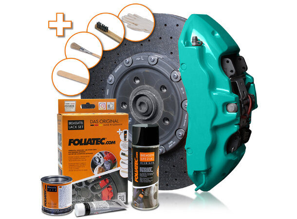 Foliatec Brake Caliper Lacquer Set Ocean turqoise, 3 components 