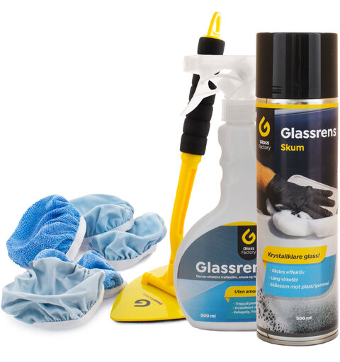 Gloss Factory Komplett Glassrens Kit Smart rengjøring av rutene inne og ute