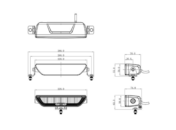 OZZ XB1 P9" LED-bar med posisjonsly – Kraftig 9" LED fjernlys for bil