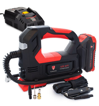Turisimo AIR 2.0Ah 20V 20V Luftkompressor med batteri og lader