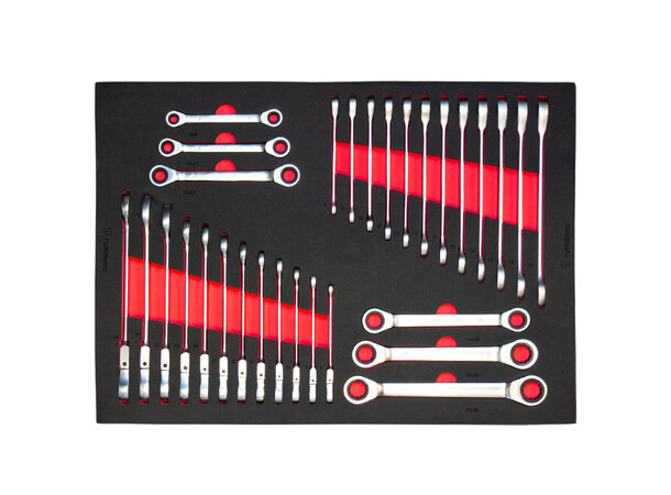 Turisimo Core skrallefastnøkkelsett 30 deler – rette, fleksible og do