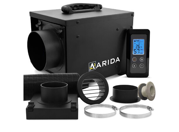 Arida Pro S13 avfukter for bobil og båt Komplett kit med WIFI og eksternt panel 