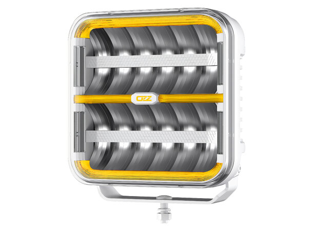 OZZ SQR 7" Hvit – LED fjernlys med boost og varsellys