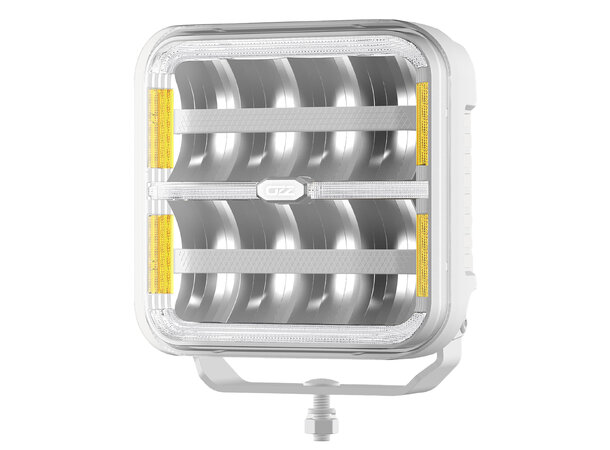 OZZ SQR 7" Hvit – LED fjernlys med boost og varsellys