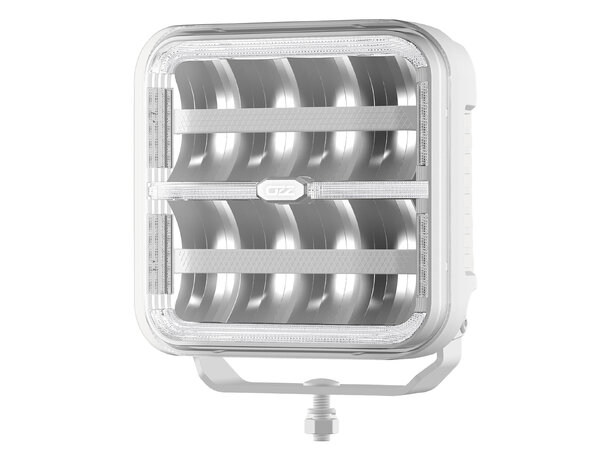 OZZ SQR 7" Hvit – LED fjernlys med boost og varsellys