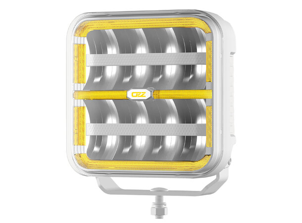 OZZ SQR 7" Hvit – LED fjernlys med boost og varsellys