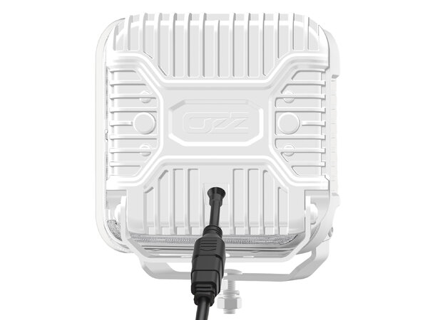 OZZ SQR 7" Hvit – LED fjernlys med boost og varsellys