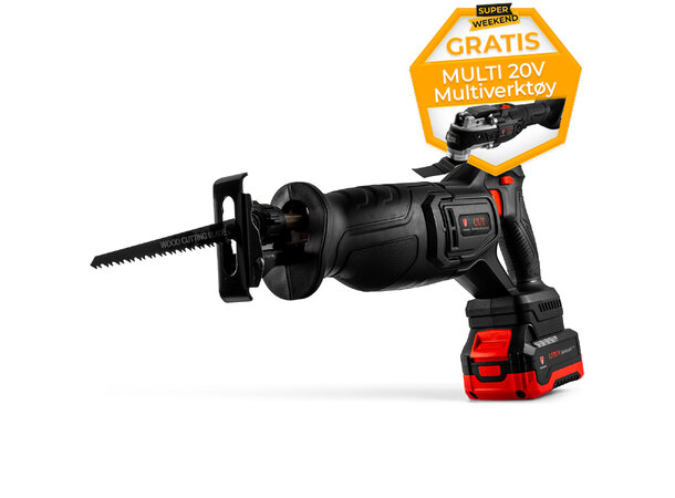 Turisimo CUT 20V bajonettsag med 5.0Ah batteri og lader | Garasjetid