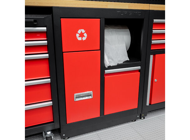 Turisimo underskap med avfallsbøtte i stål – moderne og praktisk