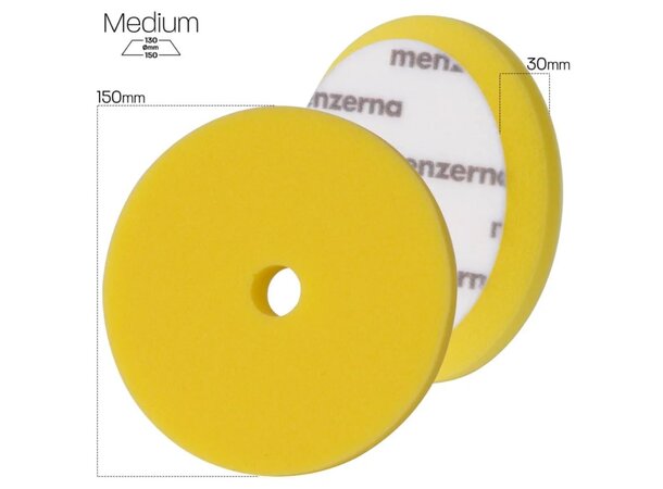Menzerna Medium Cut Foam Pad 130/150 mm gul | Poleringspute