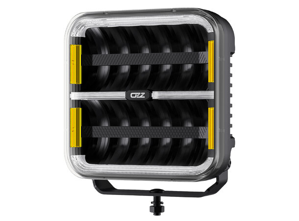 OZZ SQR 9" Black – LED fjernlys med boost og varsellys