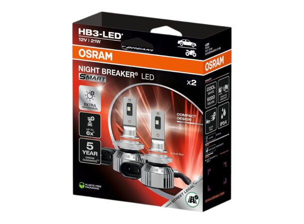 Osram Night Breaker LED Smart HB3 Oppgrader til godkjente LED pærer 