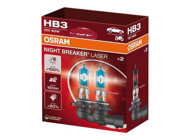Osram Night Breaker Laser 150 HB3 – 150% mer lys | Garasjetid.no