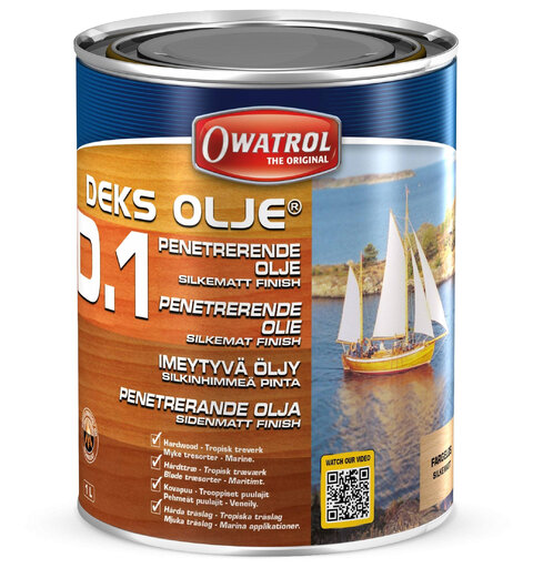 Owatrol Deks Olje D1, 1 L Treolje for båtdekk og marine flater