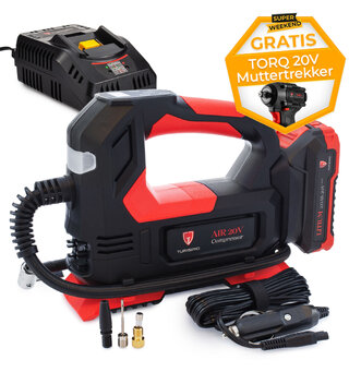 Turisimo AIR 20V Kompressor-pakke Super Weekend - Gratis Turisimo TORQ