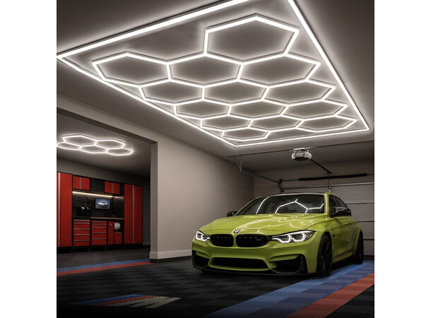 Turisimo GRID Hexagon pakke – LED-belysning til garasje | Garasjetid