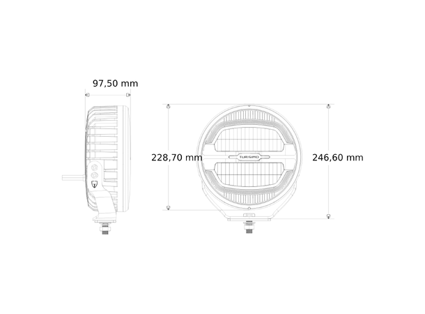 Turisimo Titan P9 9" LED Ekstralys – 610 m rekkevidde