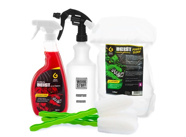 Gloss Factory BEIST-pakke Helt rå felgrens og avfetting 