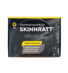 Gloss Factory Leather Steering Wheel Kit Reparasjonssett for skinnratt, sort