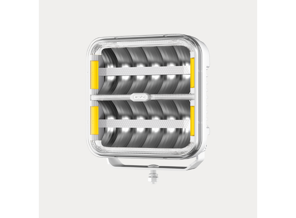 OZZ SQR 9" Hvit – LED fjernlys med boost og varsellys