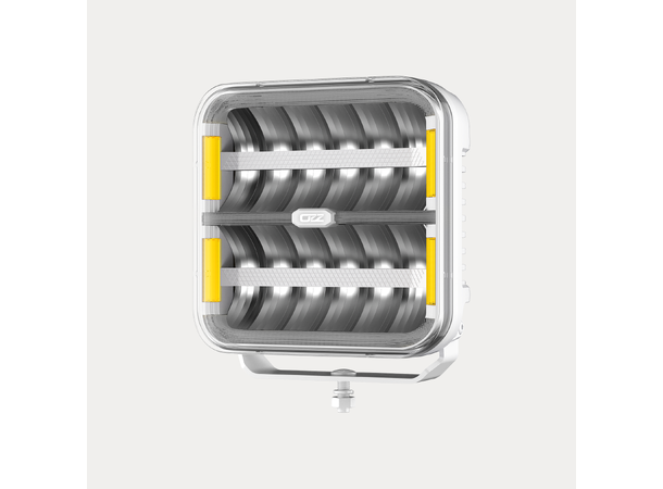 OZZ SQR 9" Hvit – LED fjernlys med boost og varsellys