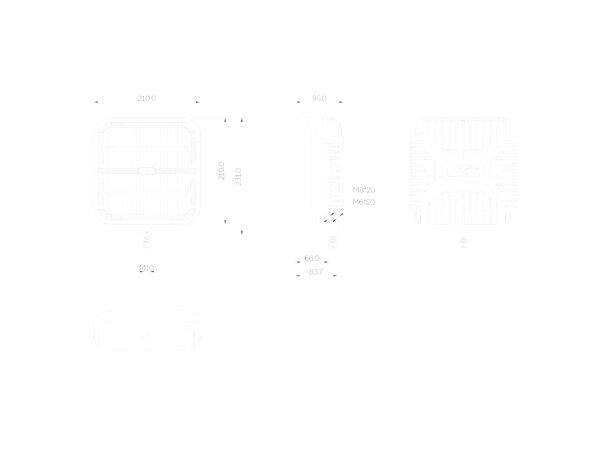 OZZ SQR 9" LED Fjernlys Hvit