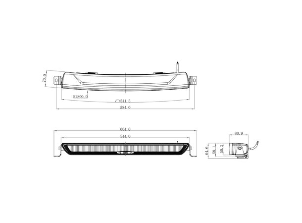 OZZ XB1 P20" LED-bar med posisjonslys | 7000 effektive lumen