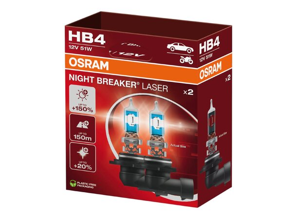 Osram Night Breaker Laser 150 HB4 – opptil 150% mer lys | Garasjetid