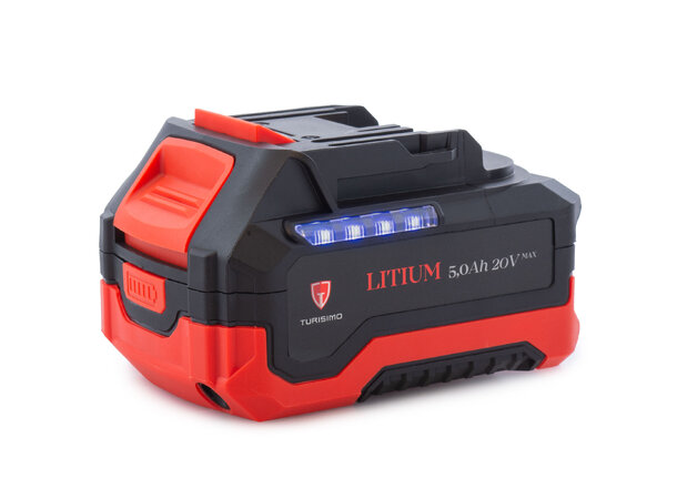 Turisimo 5.0Ah batteri 20V | Lang driftstid og LED-indikator
