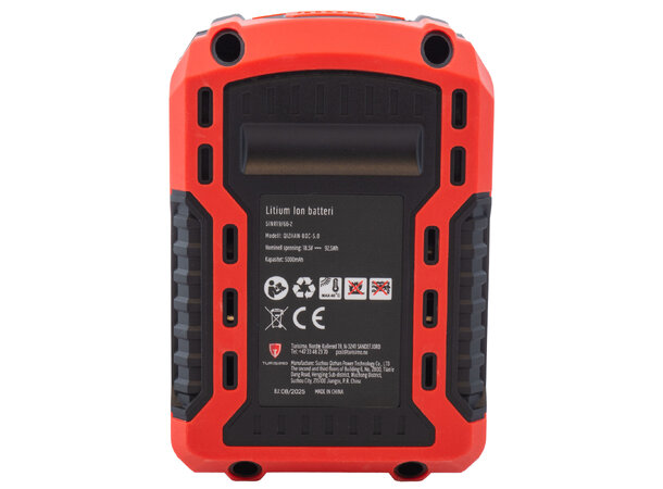 Turisimo 5.0Ah batteri 20V | Lang driftstid og LED-indikator