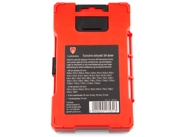 Turisimo Bitssett 54 deler Allsidig skrubitssett for driller 