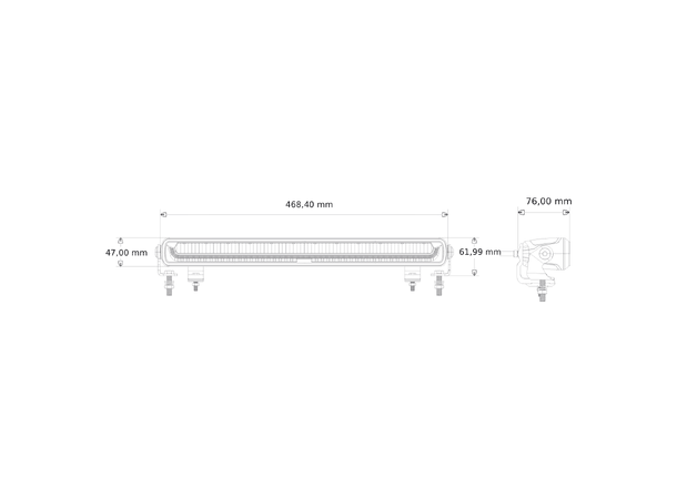 Turisimo Skyline P20D – 20" LED-bar med bredt lys