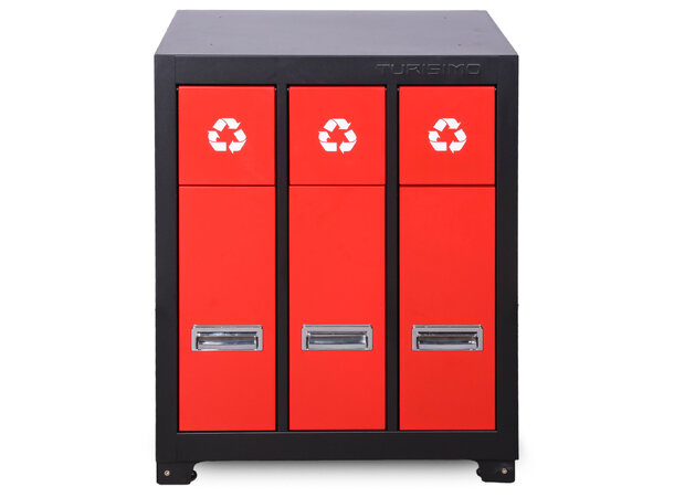 Turisimo underskap med avfallsbøtte i stål – moderne og praktisk