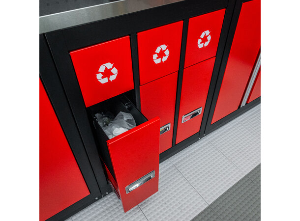 Turisimo underskap med avfallsbøtte i stål – moderne og praktisk