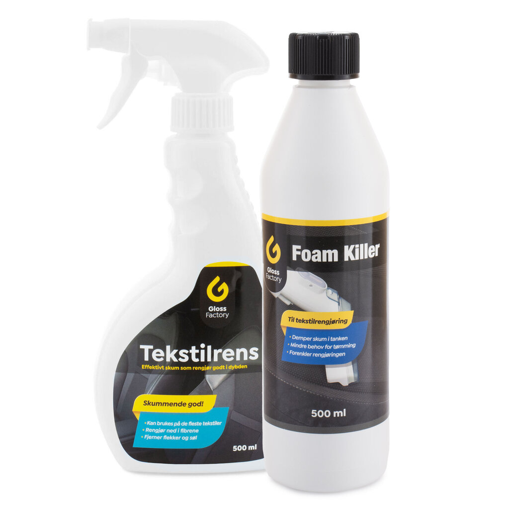 Gloss Factory Tekstilrens Kit Effektiv tekstilrens og skumdemper ...