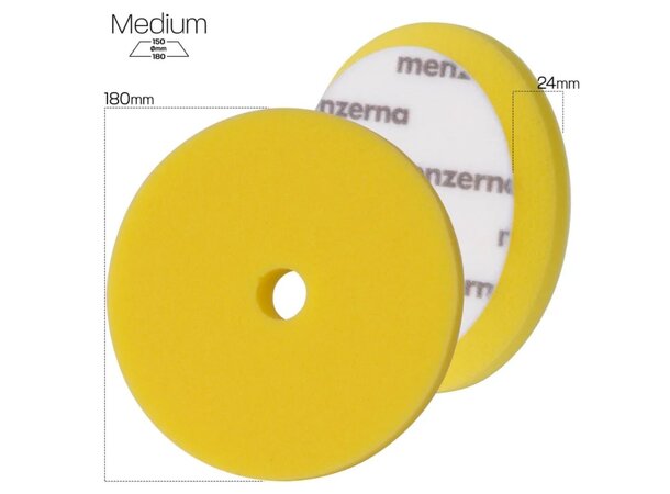 Menzerna Medium Cut Foam Pad 150/180 mm gul | Poleringspute