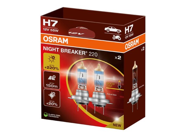 Osram Night Breaker 220 H7 – opptil 220% mer lys | Garasjetid.no
