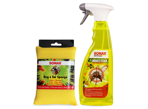 SONAX Insektfjernepakke 750ml insektfjerner og svamp 