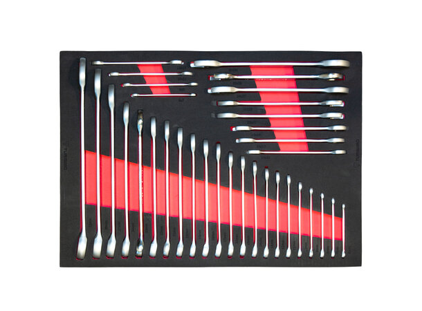 Turisimo Core fastnøkkelsett 34 deler – kombinasjons- og doble nøkler