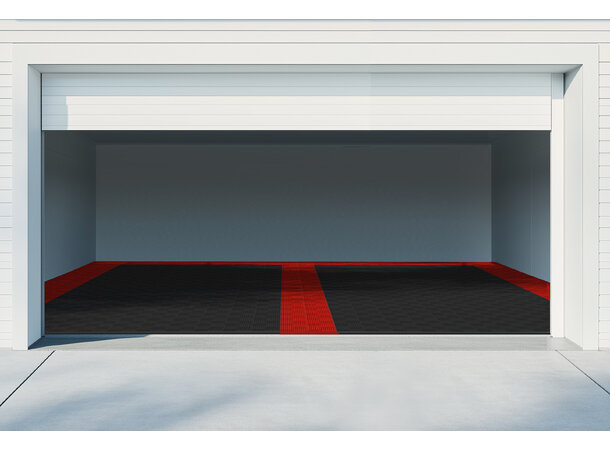 Versoflor Garasjegulv rød/sort dobbel Komplett garasjegulv til 50kvm garasje 