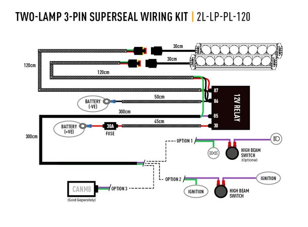 Lazer To-Lamp Wiring Kit - Enkel Tilkobling for Høytytende LED-Lykter