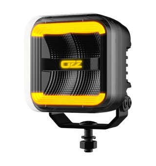 OZZ SQR 3 Arbeidslys Sort 3500 effektiv lumen, innebygd varsellys