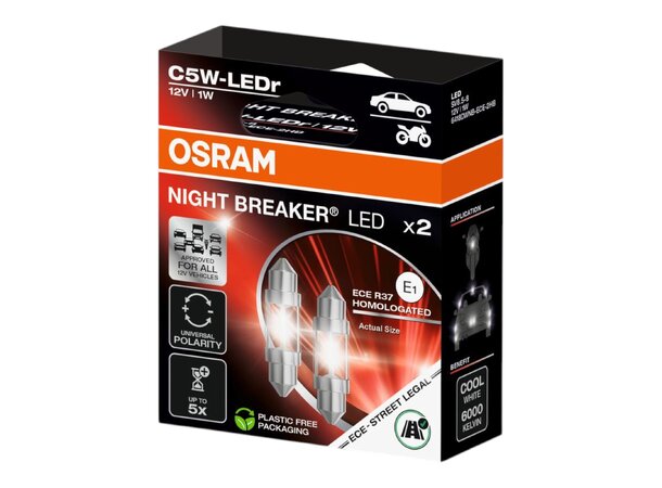 Osram Night Breaker C5W LED – godkjent LED-pære for innvendig lys