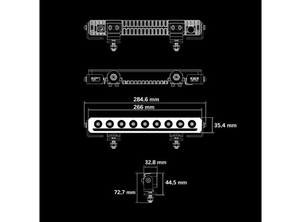 Strands NUUK D-LINE 10? LED-bar – 5500 lm, hvit/oransje poslys