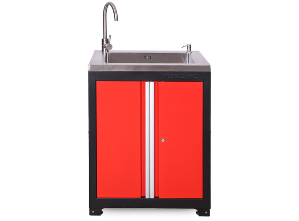 Turisimo underskap med vask i stål – moderne og praktisk
