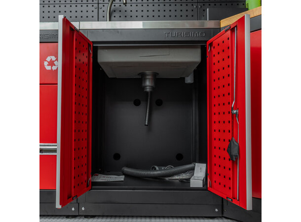 Turisimo underskap med vask i stål – moderne og praktisk