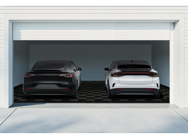 Versoflor Garasjegulv Sort/Grå dobbel Komplett garasjegulv til 50kvm garasje 