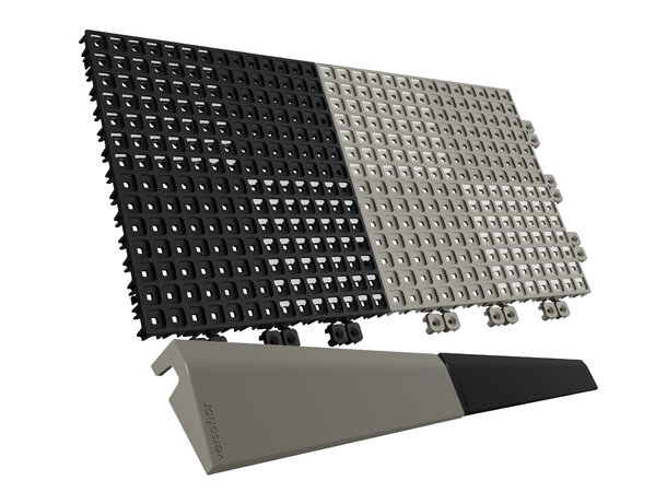 Versoflor Garasjegulv Sort/Grå dobbel Komplett garasjegulv til 50kvm garasje 