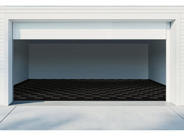 Versoflor Garasjegulv Sort/Grå dobbel Komplett garasjegulv til 50kvm garasje 