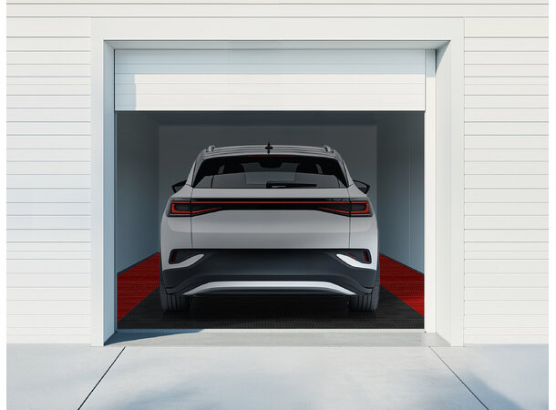 Versoflor Garasjegulv rød/sort enkel Komplett garasjegulv til 20kvm garasje 